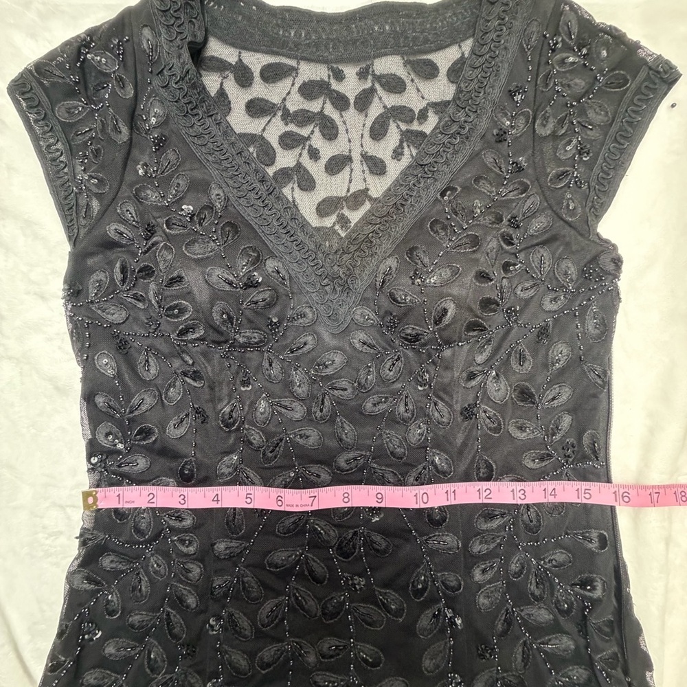 Sue Wong Nocturne Beaded Sheath Dress 12 Cocktail Evening Rehearsal Dinner - Picture 13 of 16